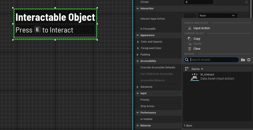 Interaction Widget Setup